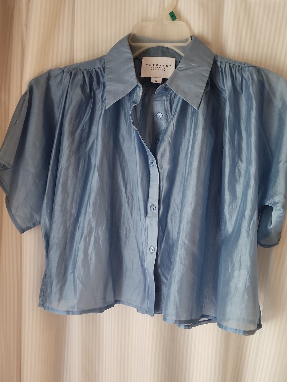 The Shirt by Rochelle Behrens Light Blue Short-Sleeve Button Down